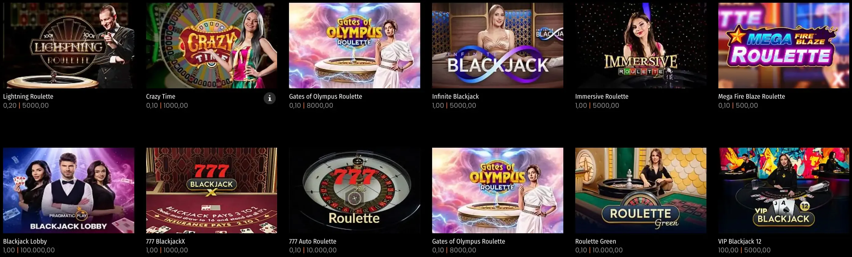 Aktuelle Live-Casino-Spiele bei Casino777